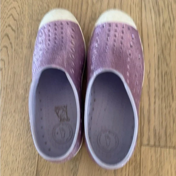 Native Girls Purple Glitter Slip On Shoe J3 - Picture 4 of 6